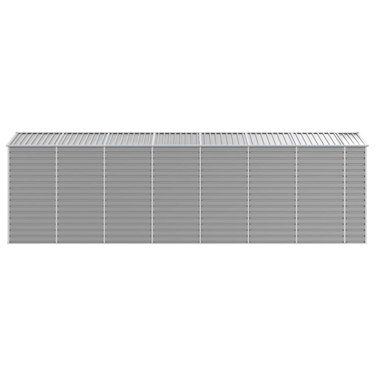 vidaXL Αποθήκη Κήπου Ανοιχτό Γκρι 191x640x198 εκ. Γαλβανισμένο Ατσάλι