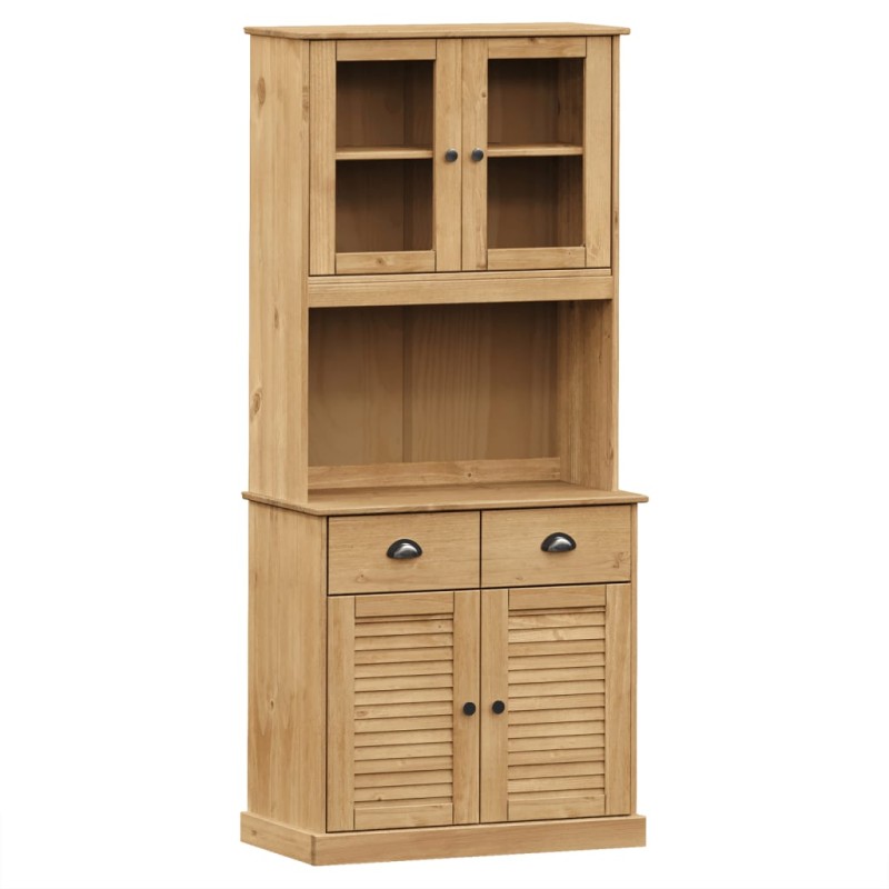 vidaXL Βιτρίνα VIGO 78 x 40 x 175 εκ. από Μασίφ Ξύλο Πεύκου