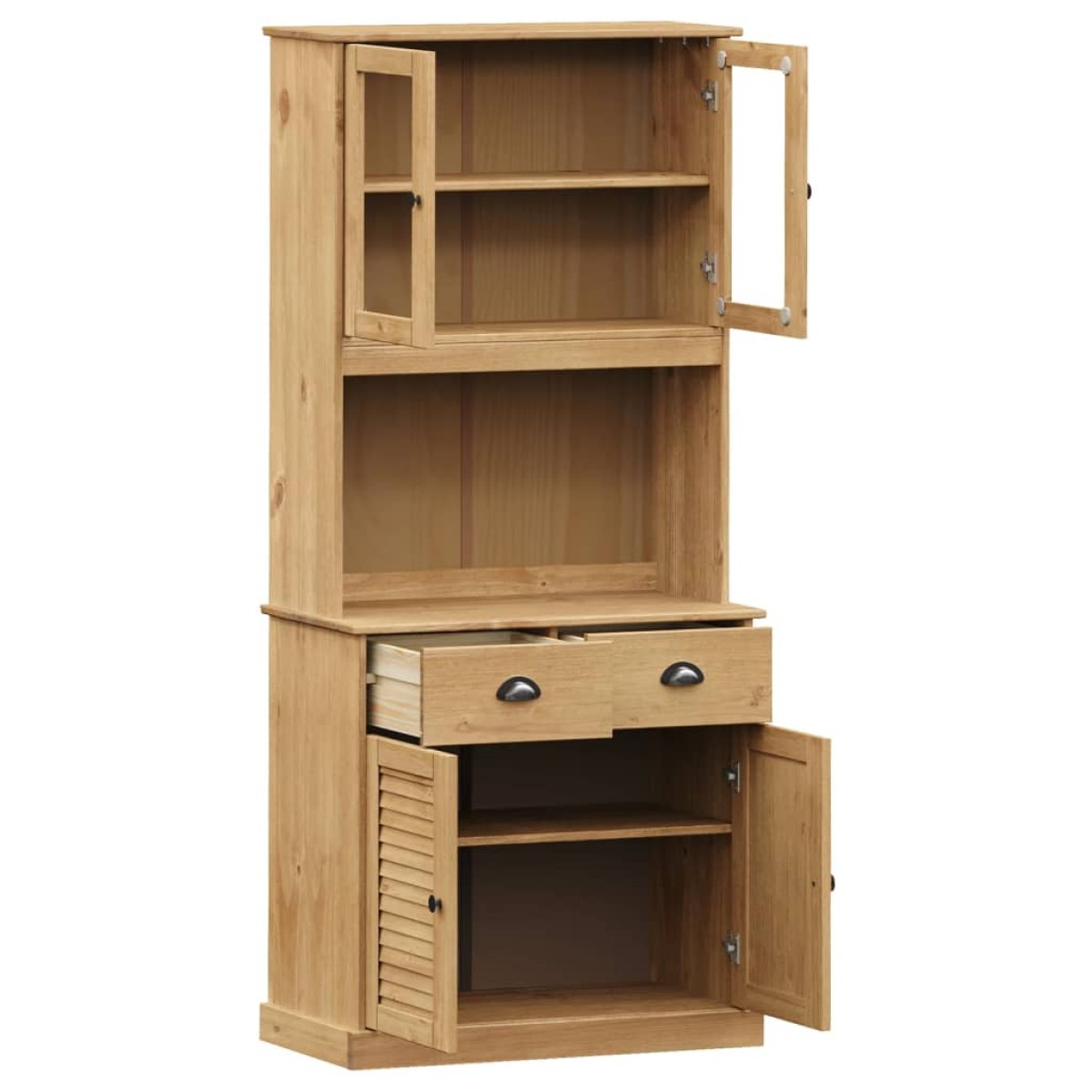 vidaXL Βιτρίνα VIGO 78 x 40 x 175 εκ. από Μασίφ Ξύλο Πεύκου