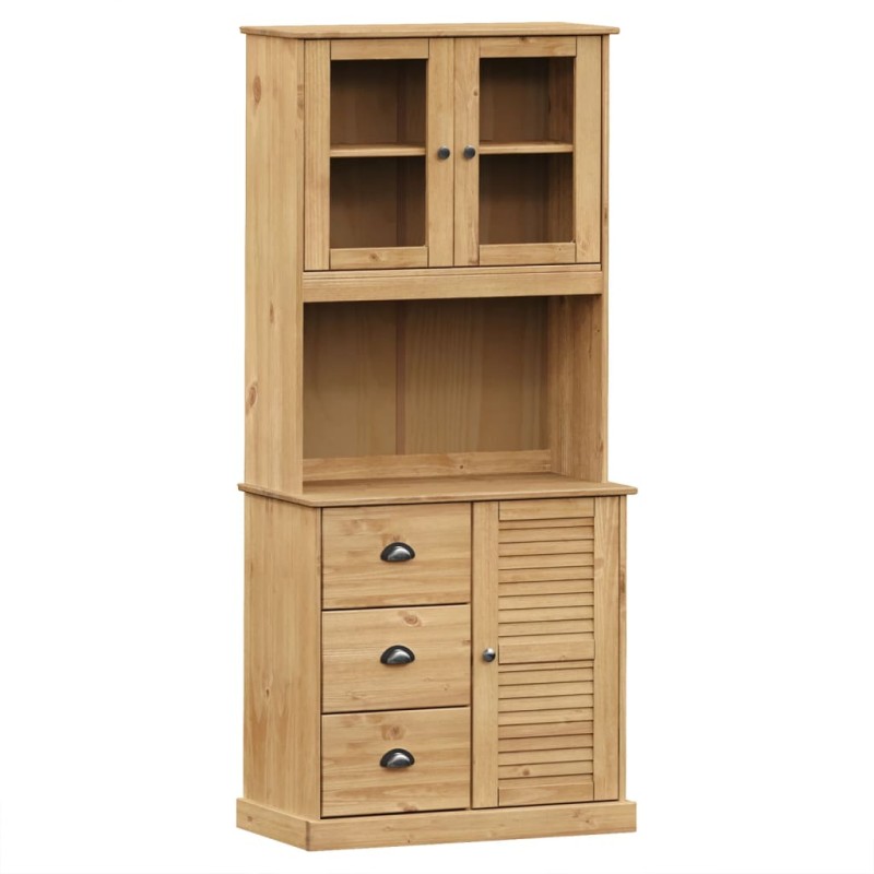 vidaXL Βιτρίνα VIGO 78 x 40 x 175 εκ. από Μασίφ Ξύλο Πεύκου