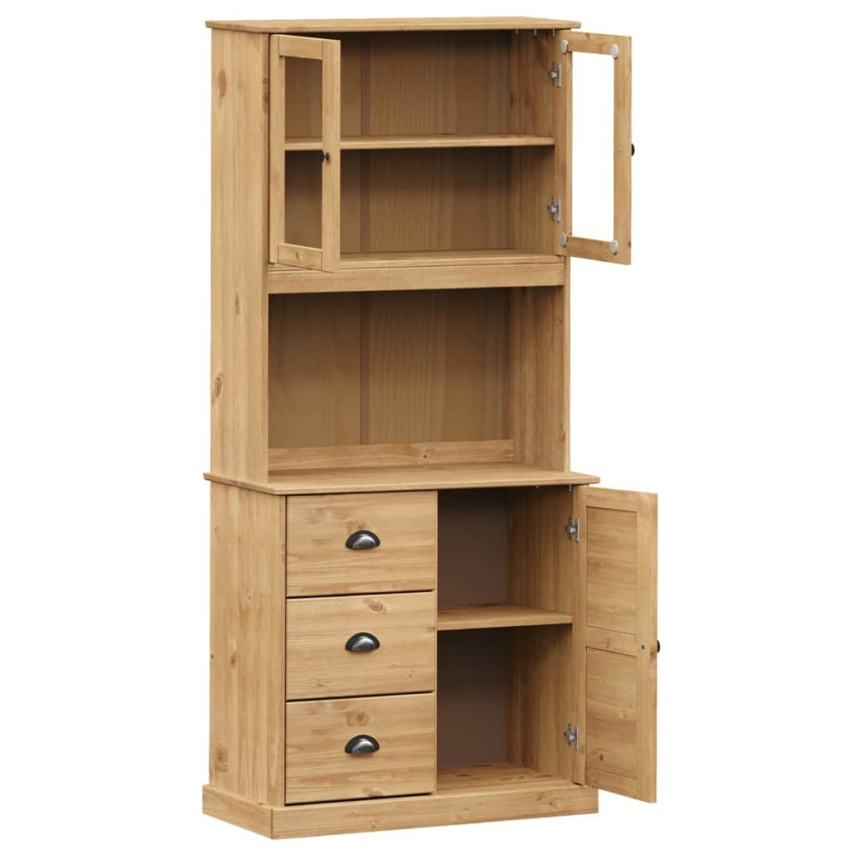 vidaXL Βιτρίνα VIGO 78 x 40 x 175 εκ. από Μασίφ Ξύλο Πεύκου