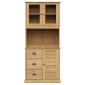 vidaXL Βιτρίνα VIGO 78 x 40 x 175 εκ. από Μασίφ Ξύλο Πεύκου