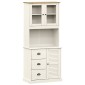 vidaXL Βιτρίνα VIGO Λευκή 78 x 40 x 175 εκ. από Μασίφ Ξύλο Πεύκου
