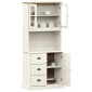 vidaXL Βιτρίνα VIGO Λευκή 78 x 40 x 175 εκ. από Μασίφ Ξύλο Πεύκου