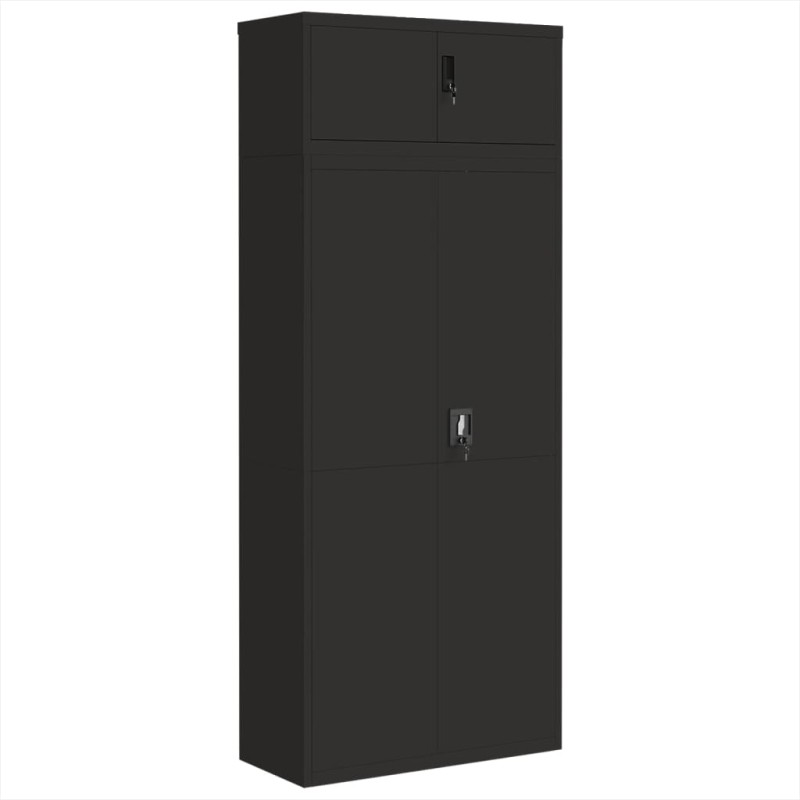 vidaXL Αρχειοθήκη Μαύρη 90 x 40 x 220 εκ. Ατσάλινη
