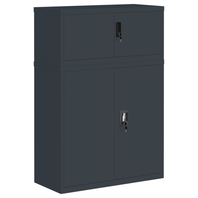 vidaXL Αρχειοθήκη Ανθρακί 90 x 40 x 130 εκ. Ατσάλινη