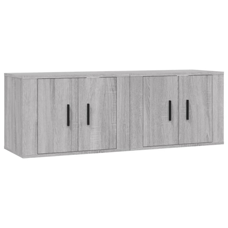 vidaXL Έπιπλα Τηλεόρασης Επιτοίχια 2 τεμ. Γκρι Sonoma 57x34,5x40 εκ.