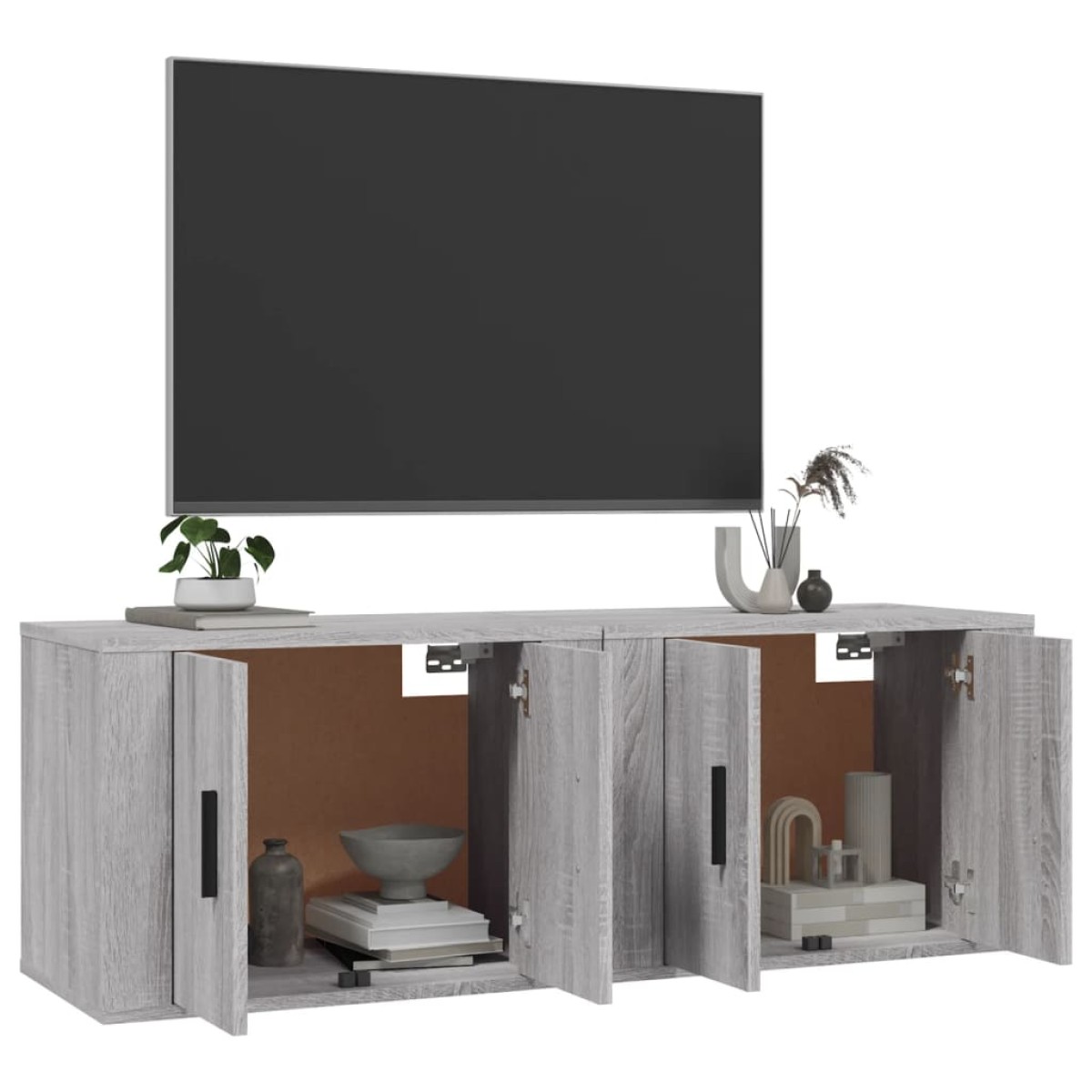 vidaXL Έπιπλα Τηλεόρασης Επιτοίχια 2 τεμ. Γκρι Sonoma 57x34,5x40 εκ.