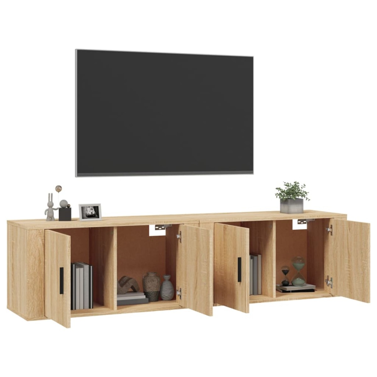 vidaXL Έπιπλα Τηλεόρασης Επιτοίχια 2 τεμ. Sonoma Δρυς 80x34,5x40 εκ