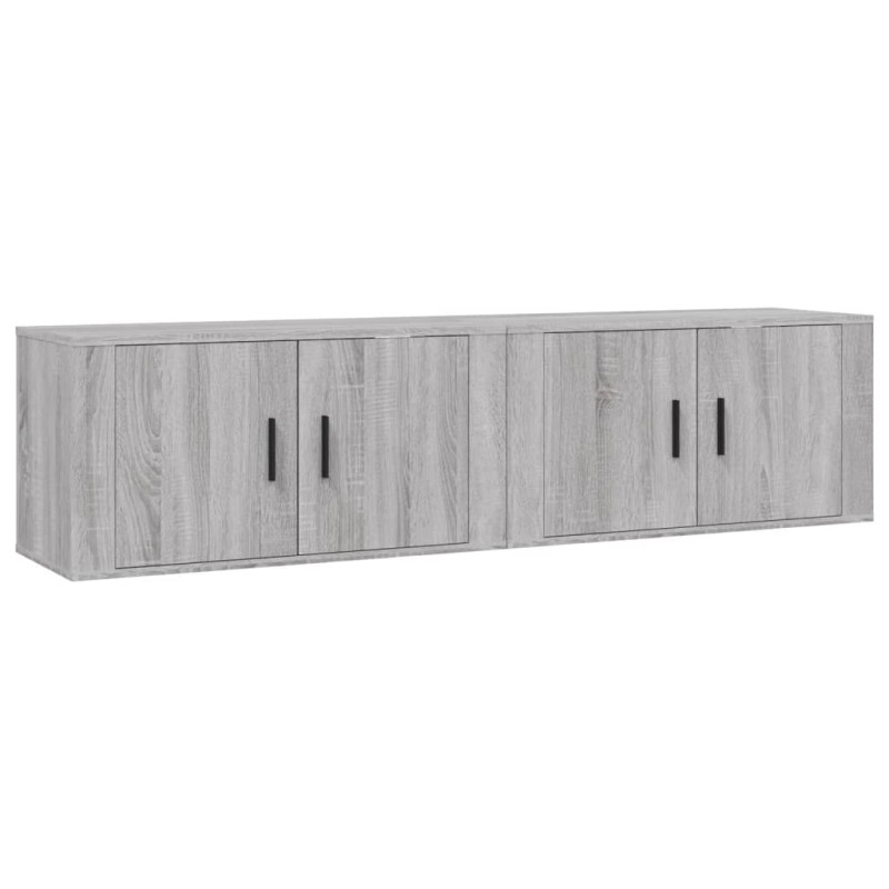 vidaXL Έπιπλα Τηλεόρασης Επιτοίχια 2 τεμ. Γκρι Sonoma 80x34,5x40 εκ.