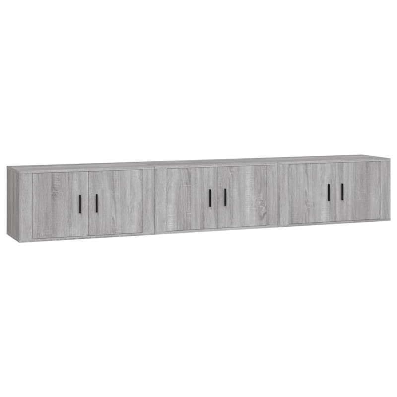 vidaXL Έπιπλα Τηλεόρασης Επιτοίχια 3 τεμ. Γκρι Sonoma 80x34,5x40 εκ.