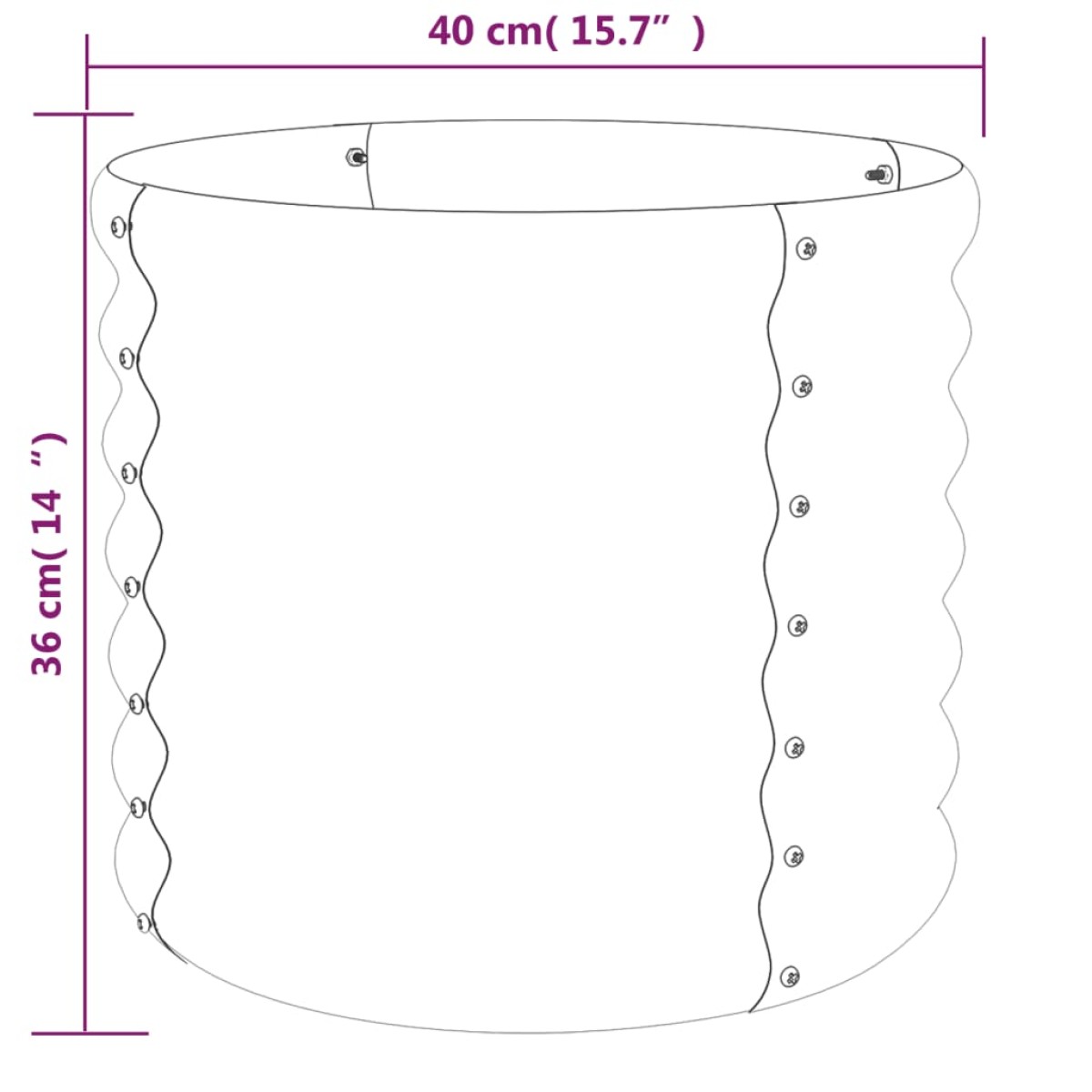 vidaXL Ζαρντινιέρα Πράσινη 40x40x36 εκ. Ατσάλι με Ηλεκτρ. Βαφή Πούδρας
