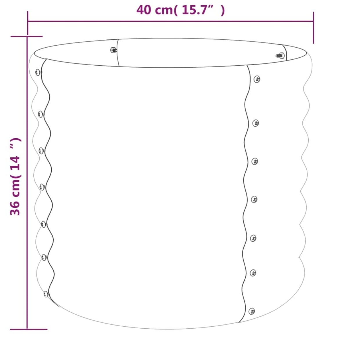 vidaXL Ζαρντινιέρα Γκρι 40x40x36 εκ. Ατσάλι με Ηλεκτρ. Βαφή Πούδρας