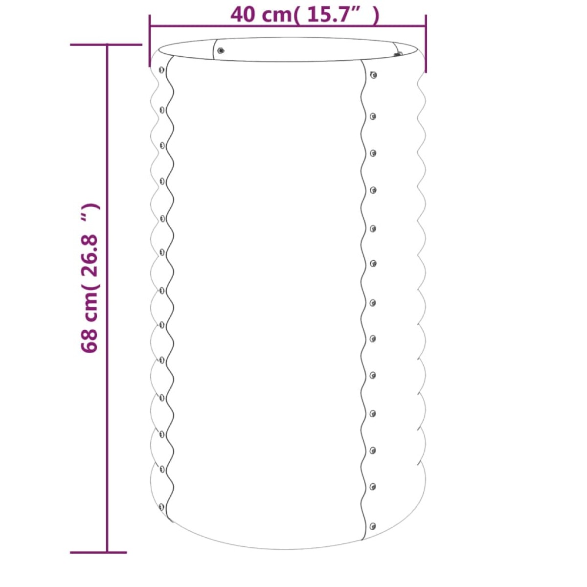 vidaXL Ζαρντινιέρα Πράσινη 40x40x68 εκ. Ατσάλι με Ηλεκτρ. Βαφή Πούδρας