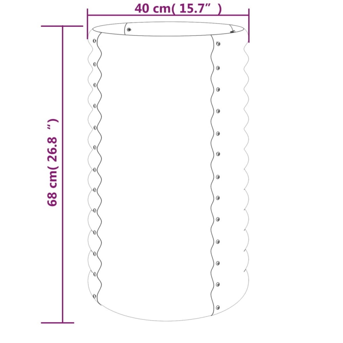 vidaXL Ζαρντινιέρα Καφέ 40x40x68 εκ. Ατσάλι με Ηλεκτρ. Βαφή Πούδρας