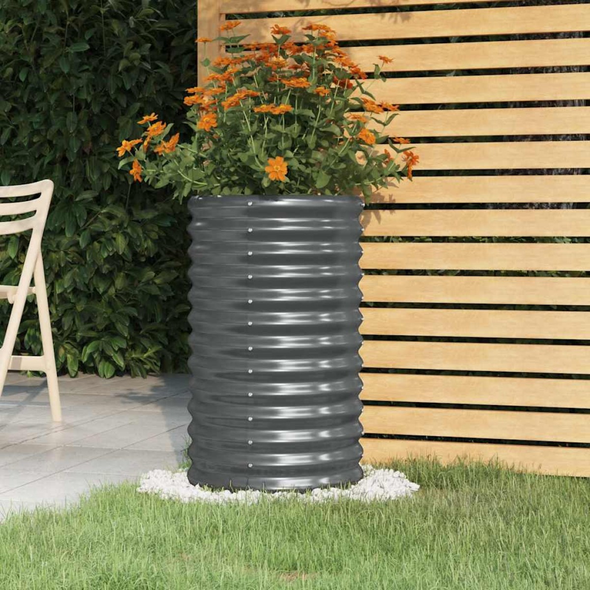vidaXL Ζαρντινιέρα Ανθρακί 40x40x68 εκ Ατσάλι με Ηλεκτρ. Βαφή Πούδρας