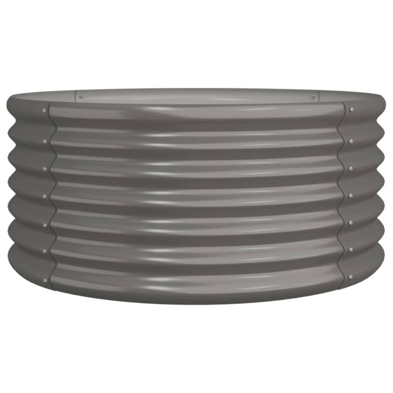 vidaXL Ζαρντινιέρα Γκρι 80x80x36 εκ. Γαλβανισμένος χάλυβας