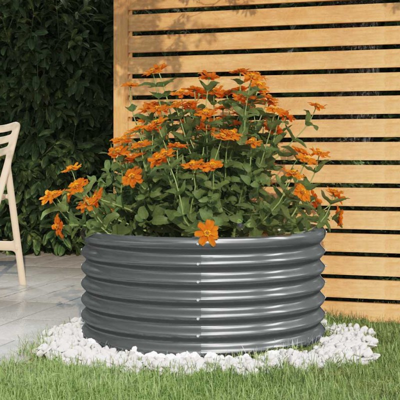 vidaXL Ζαρντινιέρα Ανθρακί 80x80x36 εκ. Γαλβανισμένος χάλυβας
