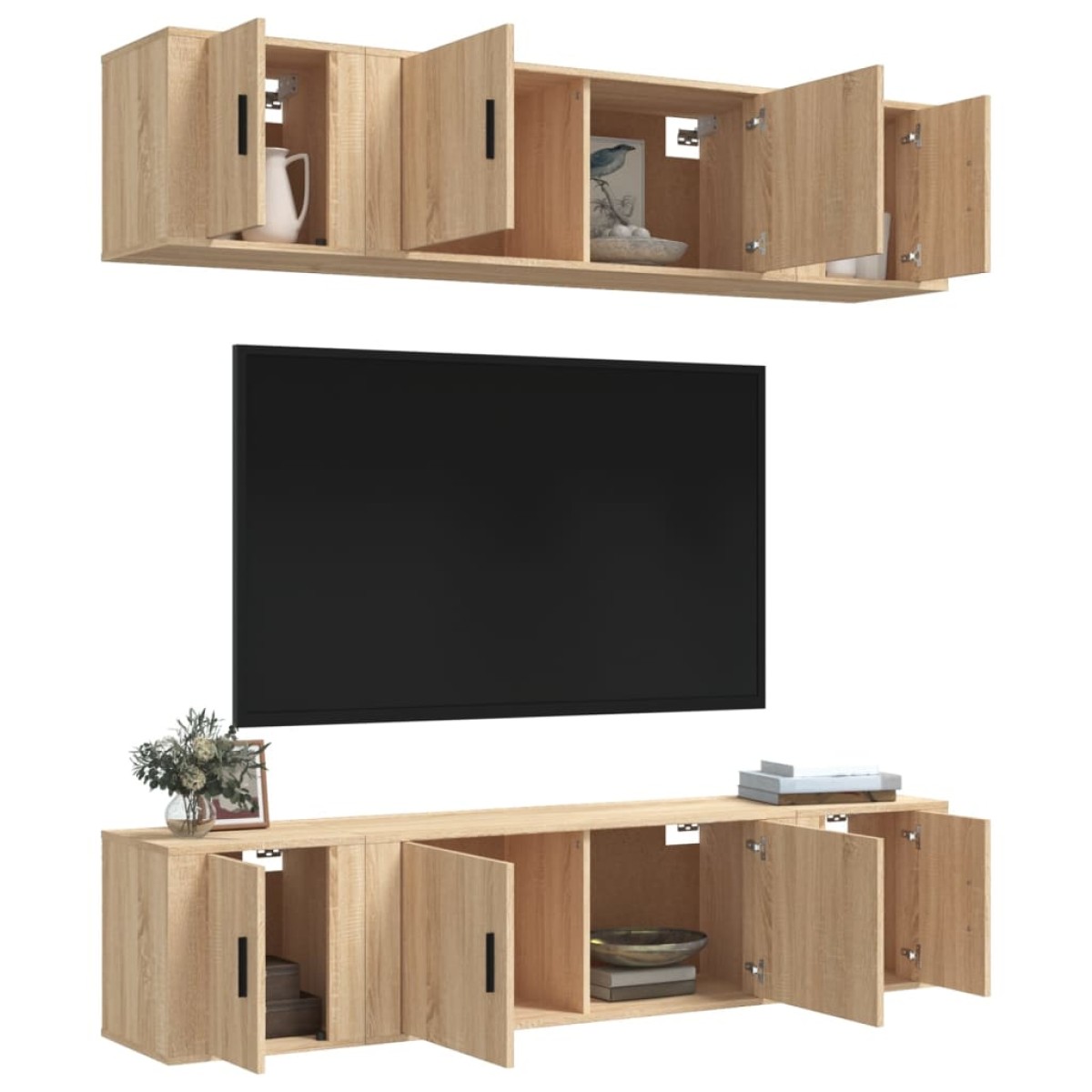 vidaXL Σετ Επίπλων Τηλεόρασης 6 Τεμαχίων Sonoma Δρυς Επεξ. Ξύλο