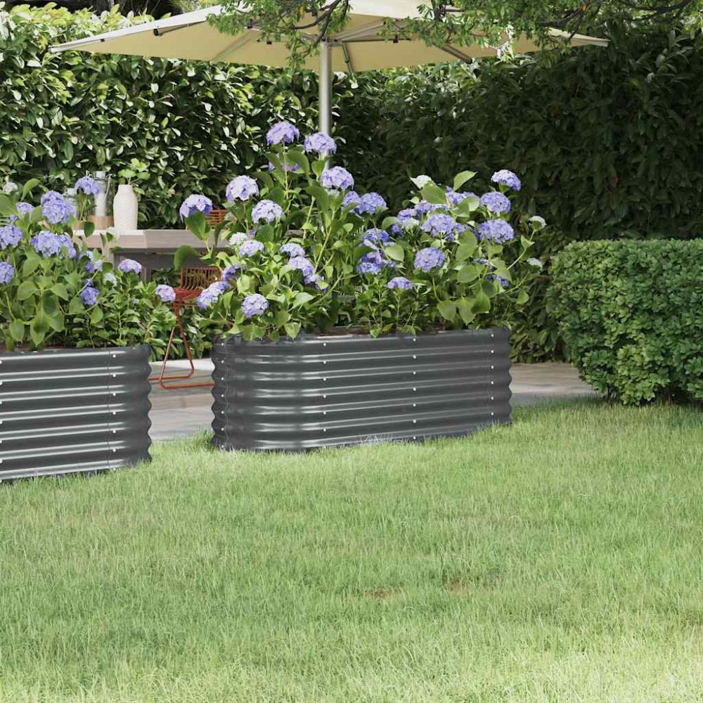 vidaXL Ζαρντινιέρα Υπερυψ. Ανθρακί 114x40x36 εκ. Γαλβανισμένος χάλυβας