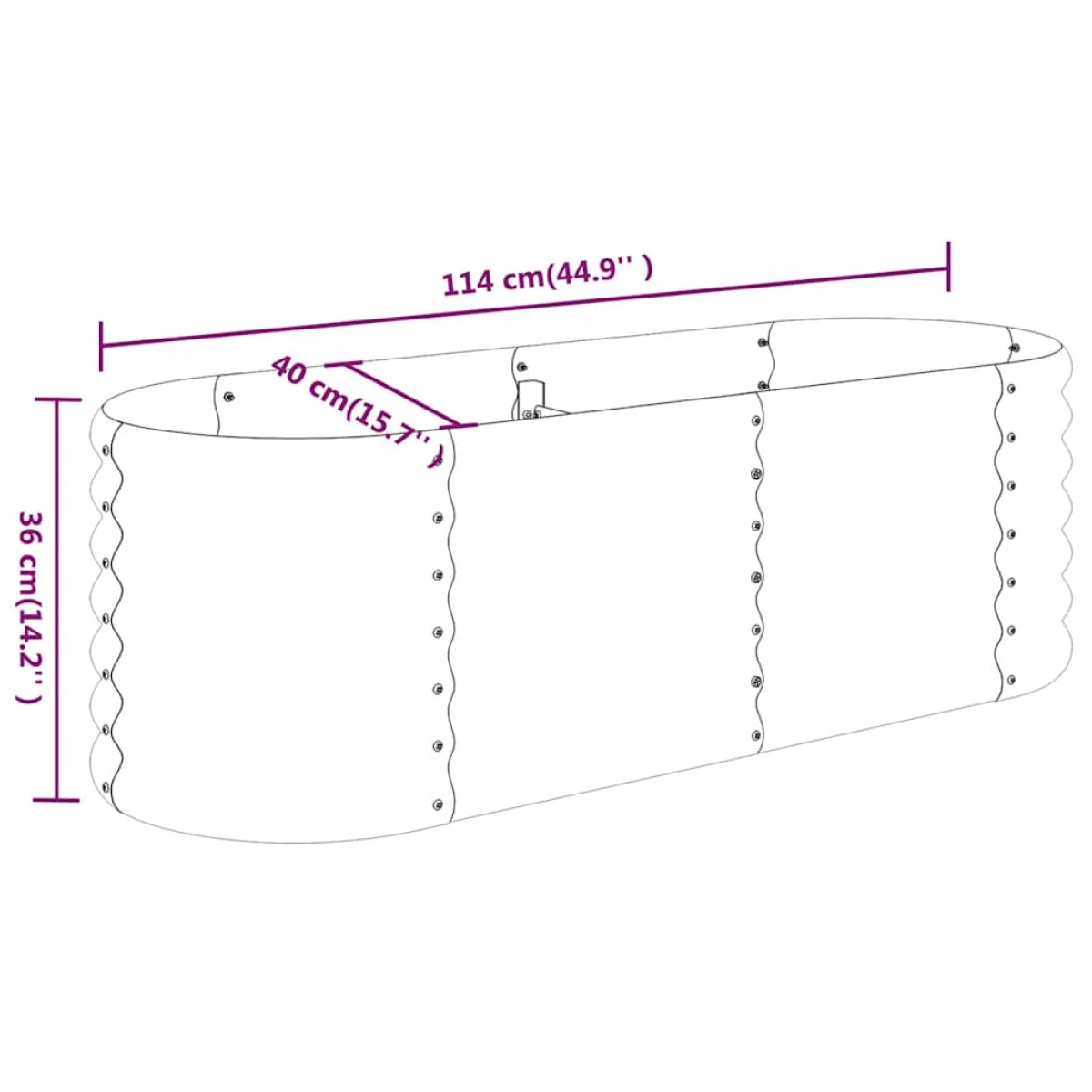vidaXL Ζαρντινιέρα Ανθρακί 114x40x36 εκ Ατσάλι με Ηλεκτρ. Βαφή Πούδρας