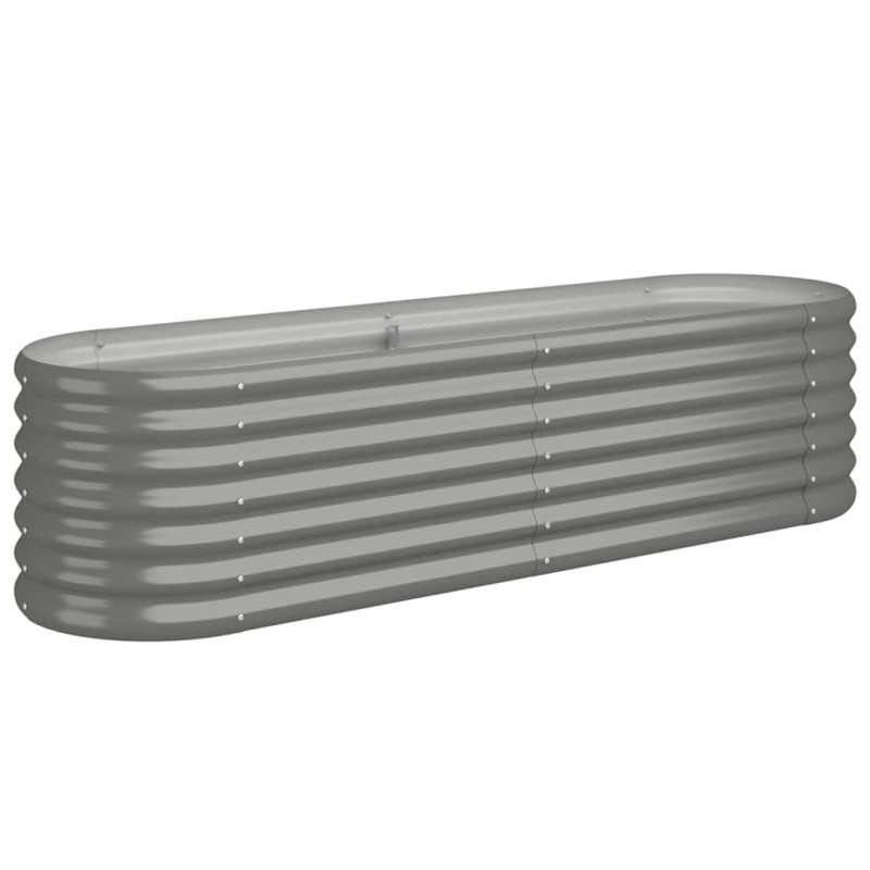 vidaXL Ζαρντινιέρα Υπερυψωμένη Γκρι 152x40x36 εκ. Γαλβανισμένος χάλυβας