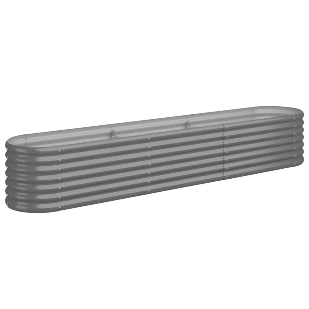 vidaXL Ζαρντινιέρα Γκρι 224x40x36 εκ. Γαλβανισμένος χάλυβας