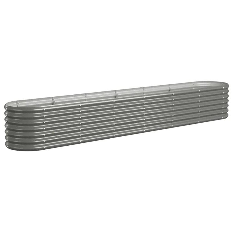 vidaXL Ζαρντινιέρα Γκρι 260x40x36 εκ. Γαλβανισμένος χάλυβας