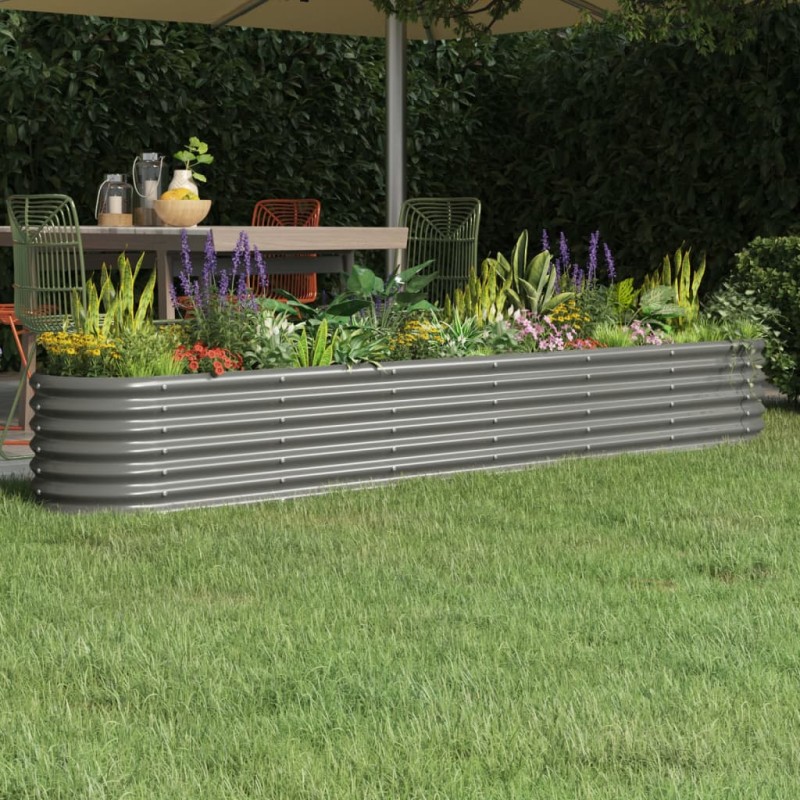 vidaXL Ζαρντινιέρα Γκρι 260x40x36 εκ. Γαλβανισμένος χάλυβας