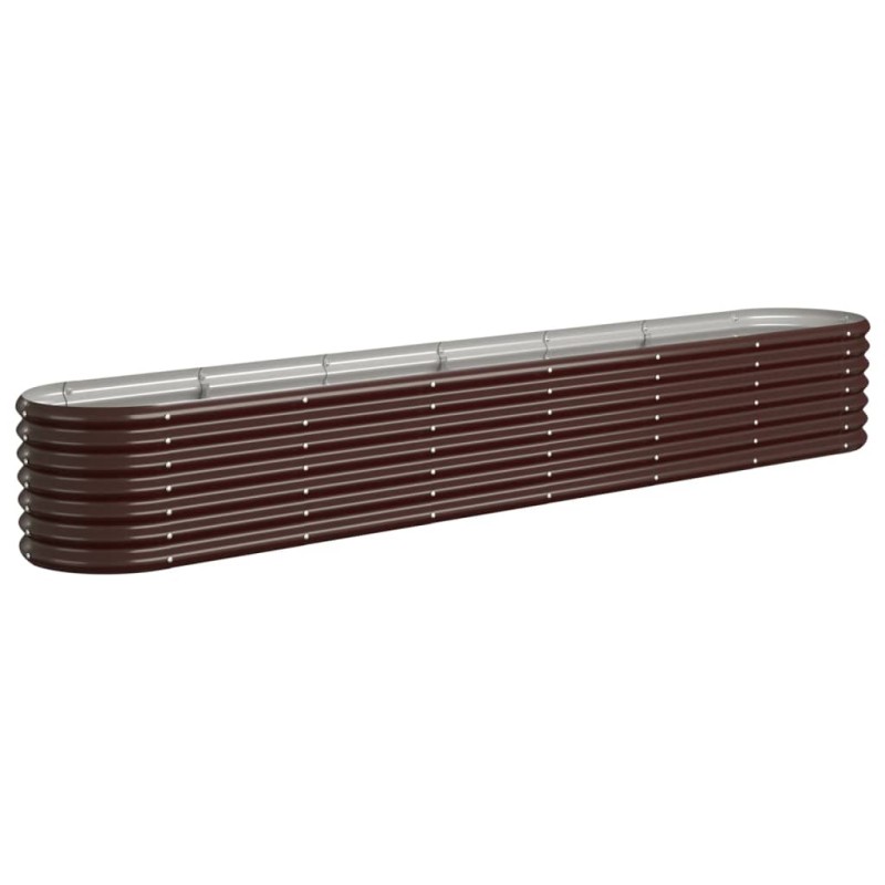 vidaXL Ζαρντινιέρα Καφέ 260x40x36 εκ. Γαλβανισμένος χάλυβας