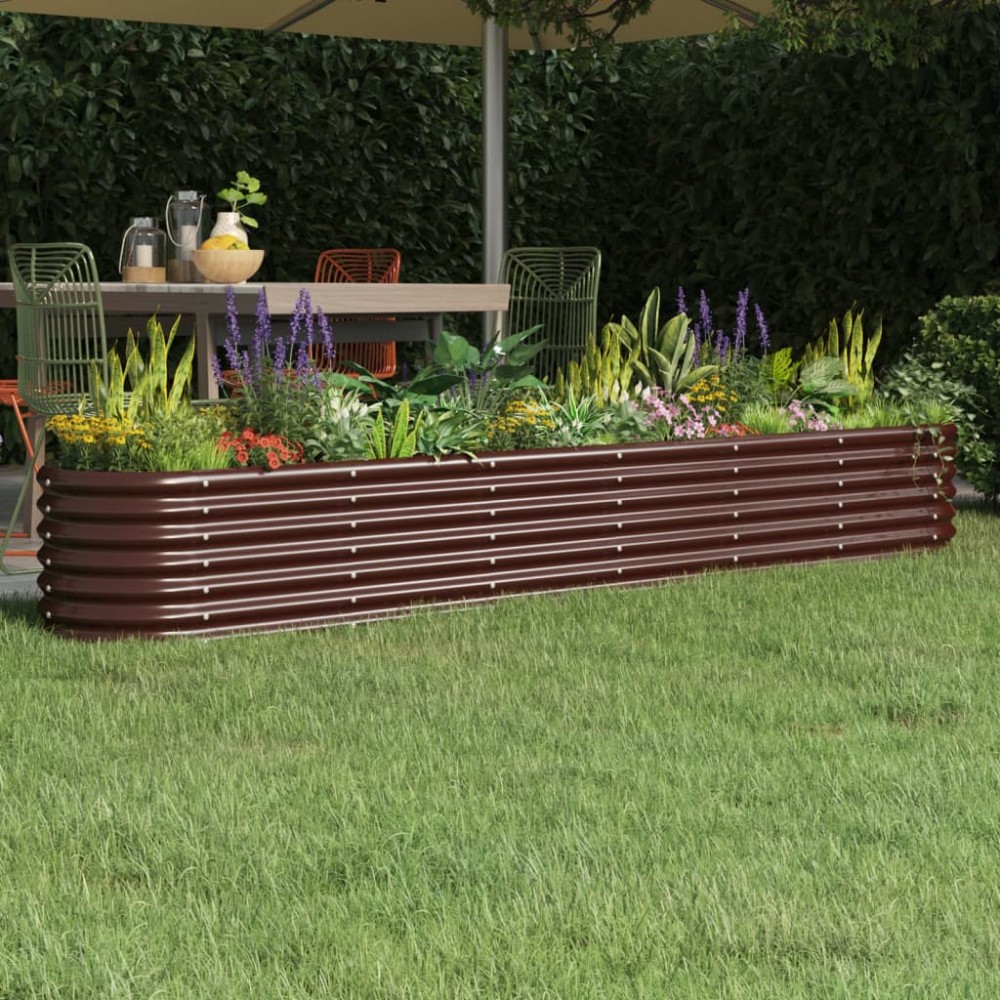 vidaXL Ζαρντινιέρα Καφέ 260x40x36 εκ. Γαλβανισμένος χάλυβας