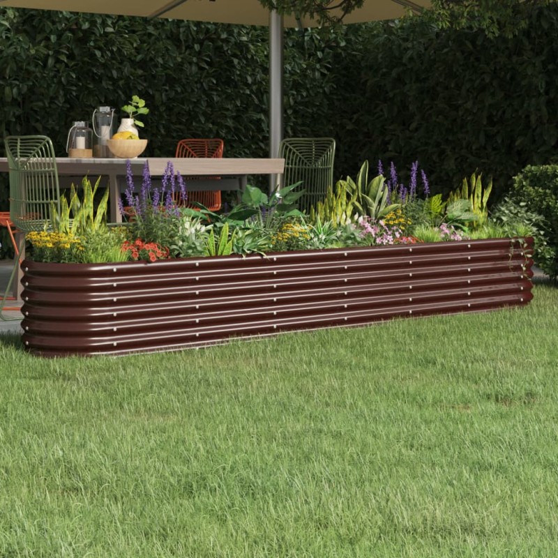 vidaXL Ζαρντινιέρα Καφέ 260x40x36 εκ. Γαλβανισμένος χάλυβας