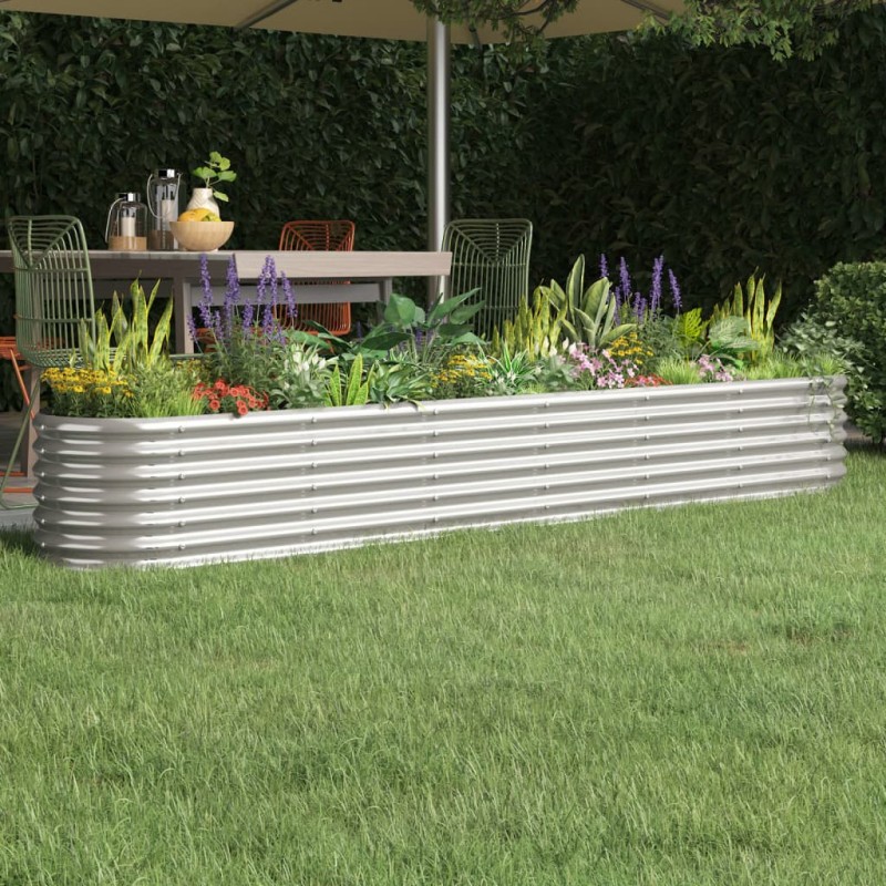 vidaXL Ζαρντινιέρα Ασημί 260x40x36 εκ. Γαλβανισμένος χάλυβας