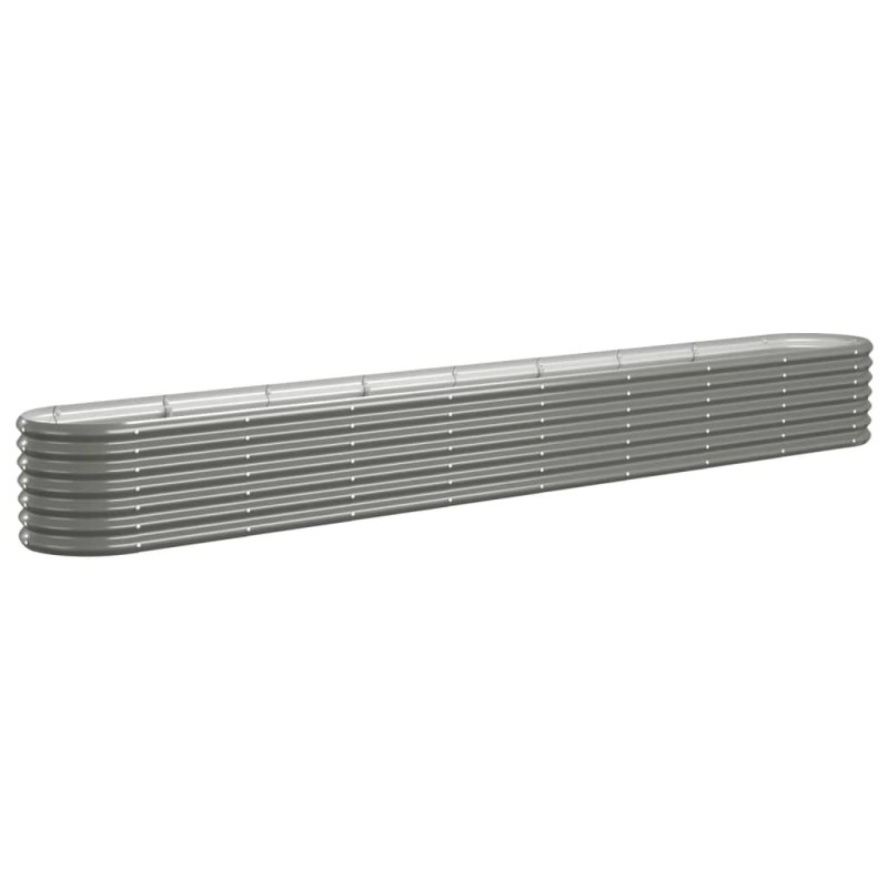 vidaXL Ζαρντινιέρα Γκρι 332x40x36 εκ. Γαλβανισμένος χάλυβας