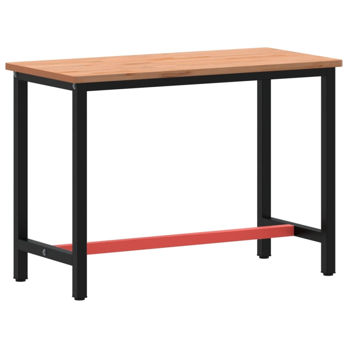 vidaXL Πάγκος Εργασίας 115x55x81,5εκ. από Μασίφ Ξύλο Οξιάς και Μέταλλο