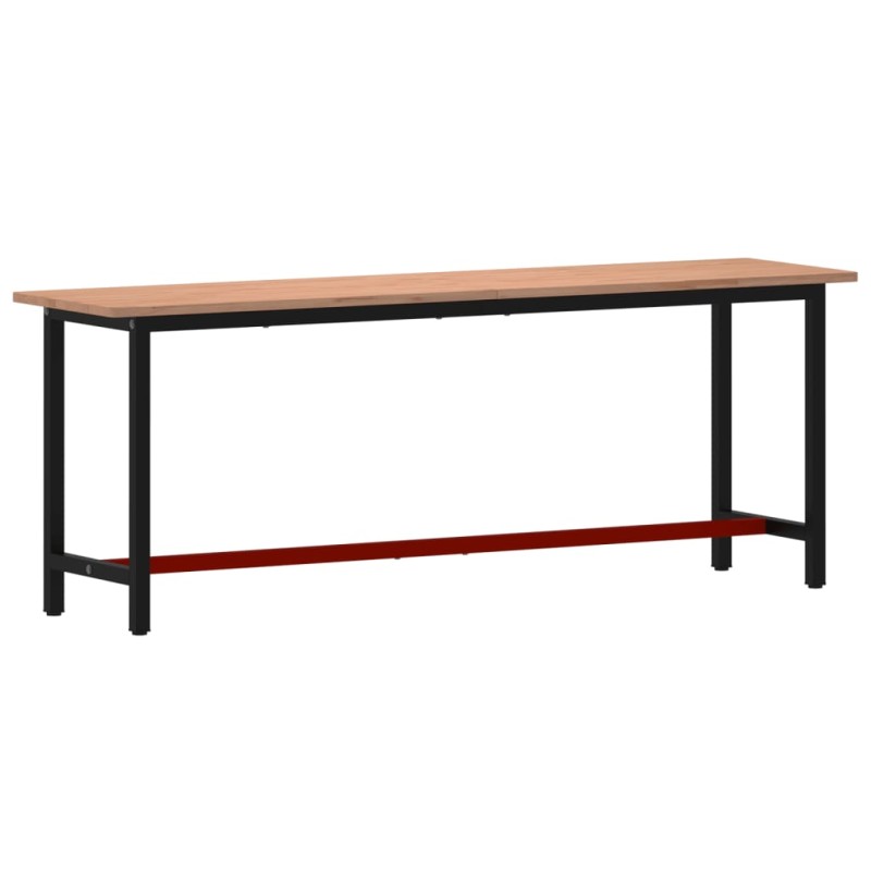 vidaXL Πάγκος Εργασίας 220x55x81,5εκ. από Μασίφ Ξύλο Οξιάς και Μέταλλο