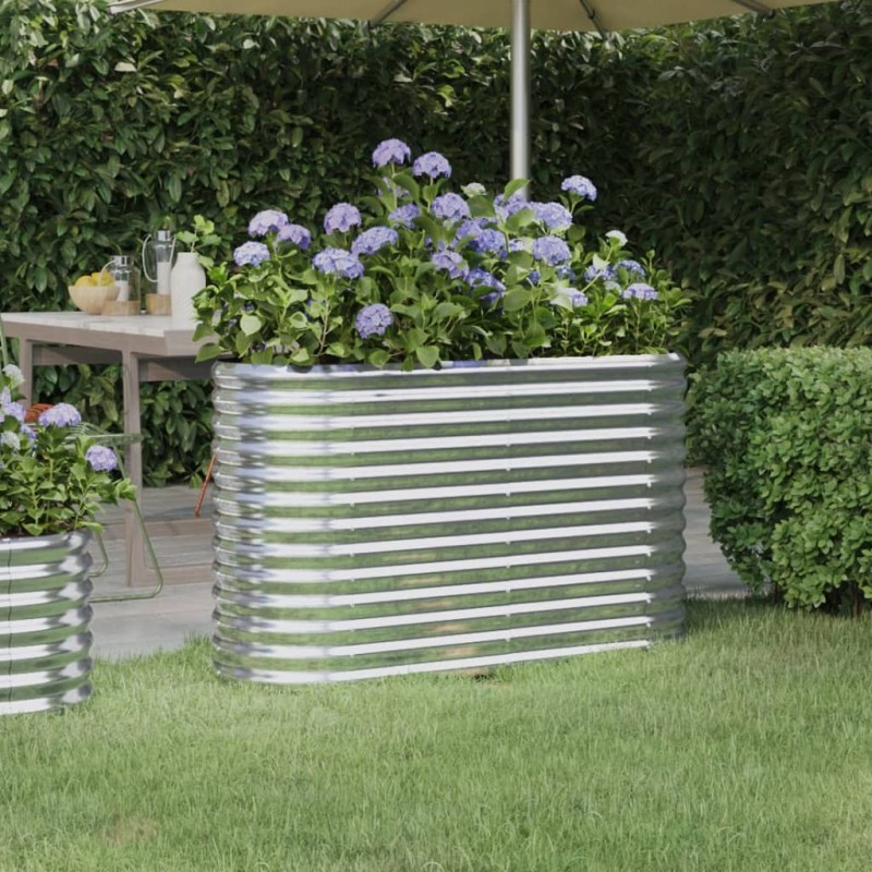 vidaXL Ζαρντινιέρα Ασημί 114x40x68 εκ. Γαλβανισμένος χάλυβας