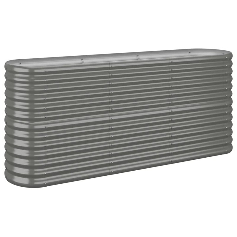 vidaXL Ζαρντινιέρα Γκρι 152x40x68 εκ. Γαλβανισμένος χάλυβας