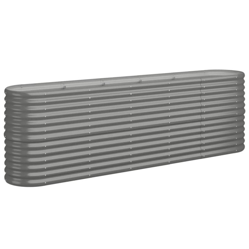 vidaXL Ζαρντινιέρα Γκρι 224x40x68 εκ. Γαλβανισμένος χάλυβας