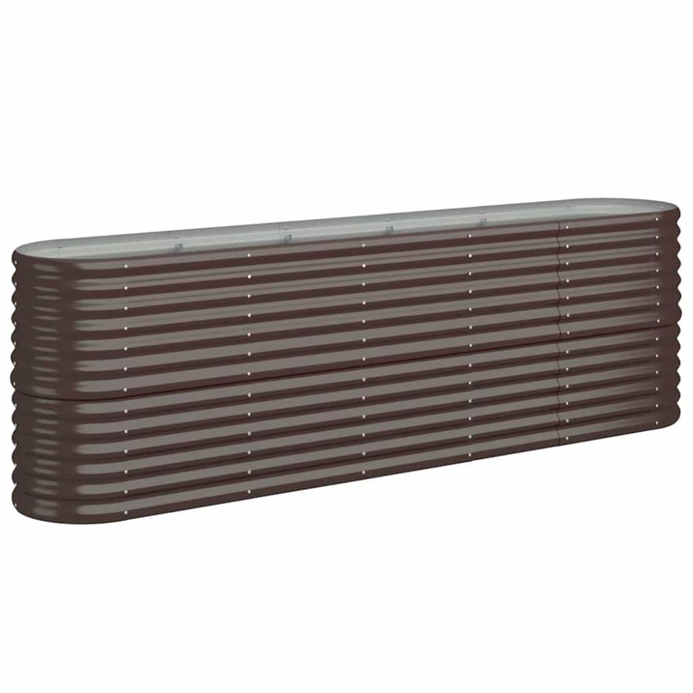 vidaXL Ζαρντινιέρα Καφέ 224x40x68 εκ. Γαλβανισμένος χάλυβας