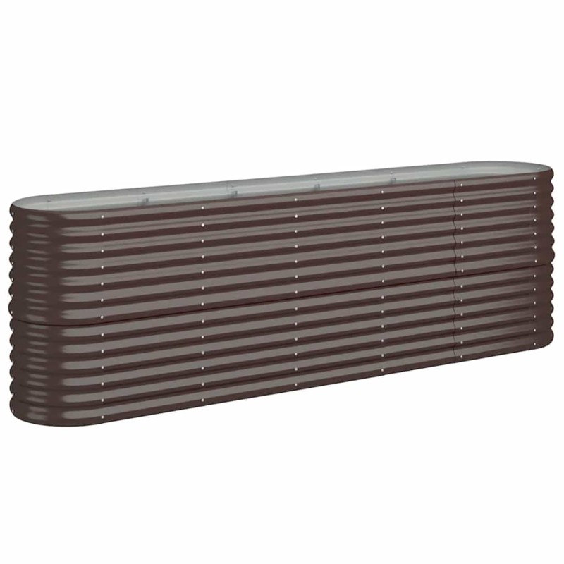 vidaXL Ζαρντινιέρα Καφέ 224x40x68 εκ. Γαλβανισμένος χάλυβας