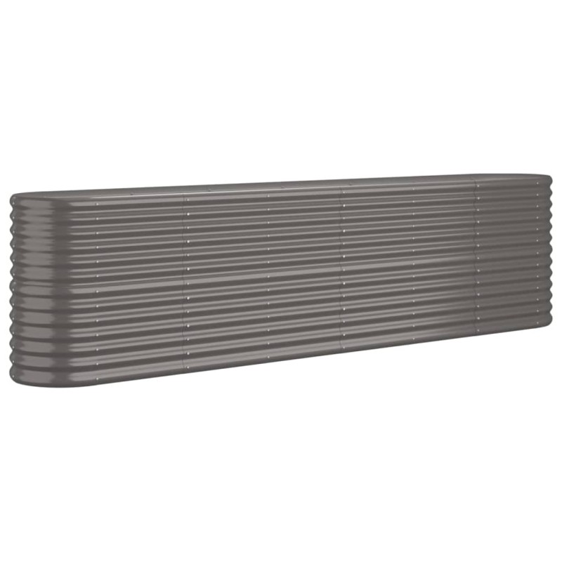 vidaXL Ζαρντινιέρα Γκρι 260x40x68 εκ. Γαλβανισμένος χάλυβας