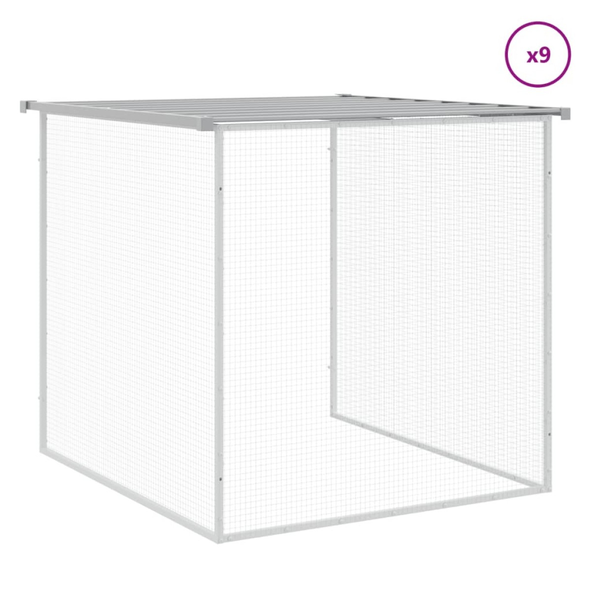 vidaXL Κοτέτσι - Κλουβί με Στέγη Αν. Γκρι 1003x98x90 εκ. Γαλβ. Ατσάλι