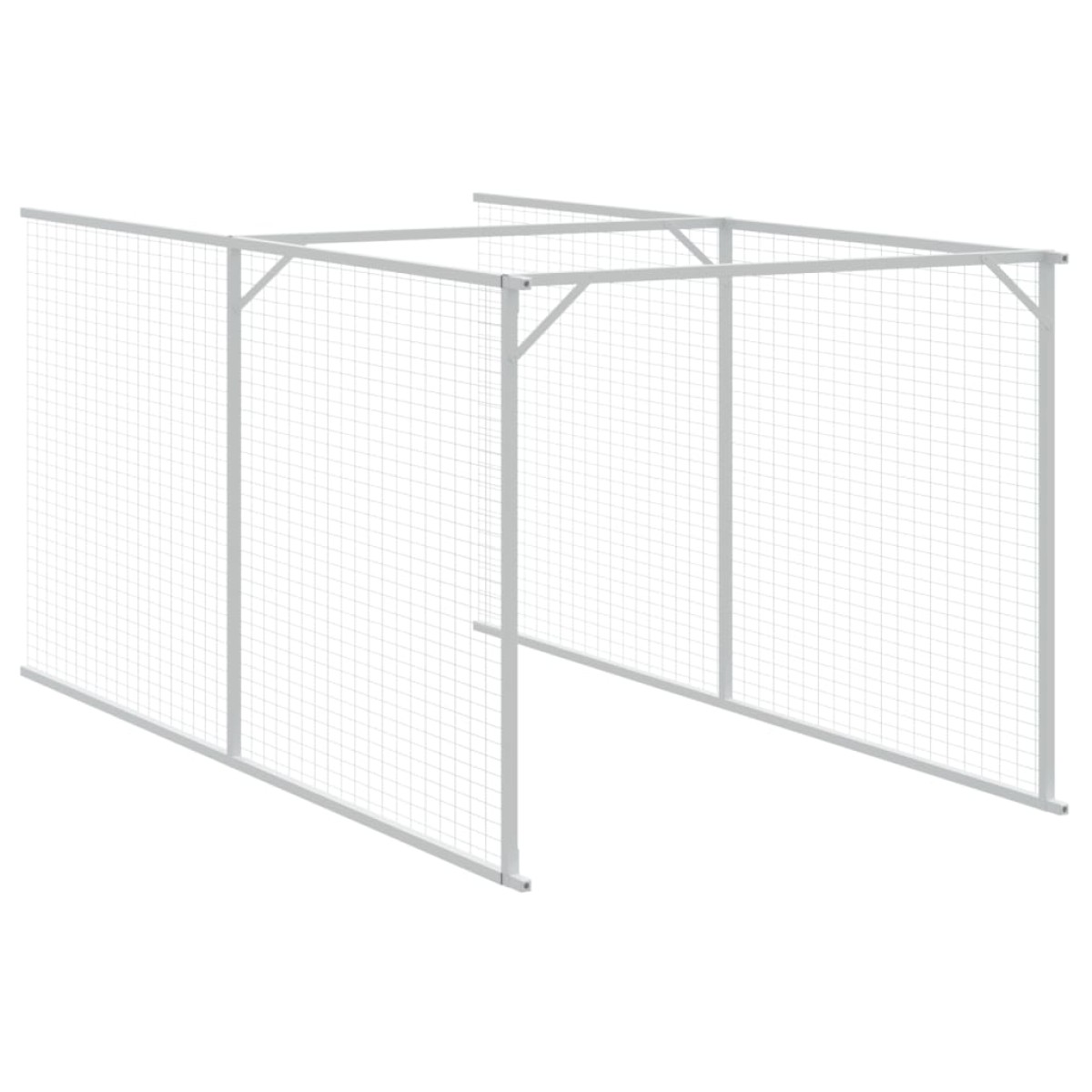 vidaXL Σπιτάκι Σκύλου με Οροφή Ανθρακί 117x405x123 εκ. Γαλβαν. Χάλυβας