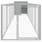 vidaXL Σπιτάκι Σκύλου με Αυλή Αν. Γκρι 110x609x110 εκ. Γαλβαν. Χάλυβας