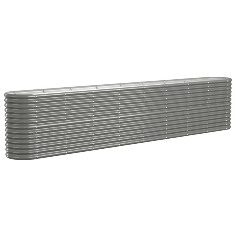 vidaXL Ζαρντινιέρα Γκρι 332x40x68 εκ. Γαλβανισμένος χάλυβας