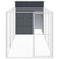 vidaXL Σπιτάκι Σκύλου με Αυλή Ανθρακί 165x455x181 εκ. Γαλβαν. Χάλυβας