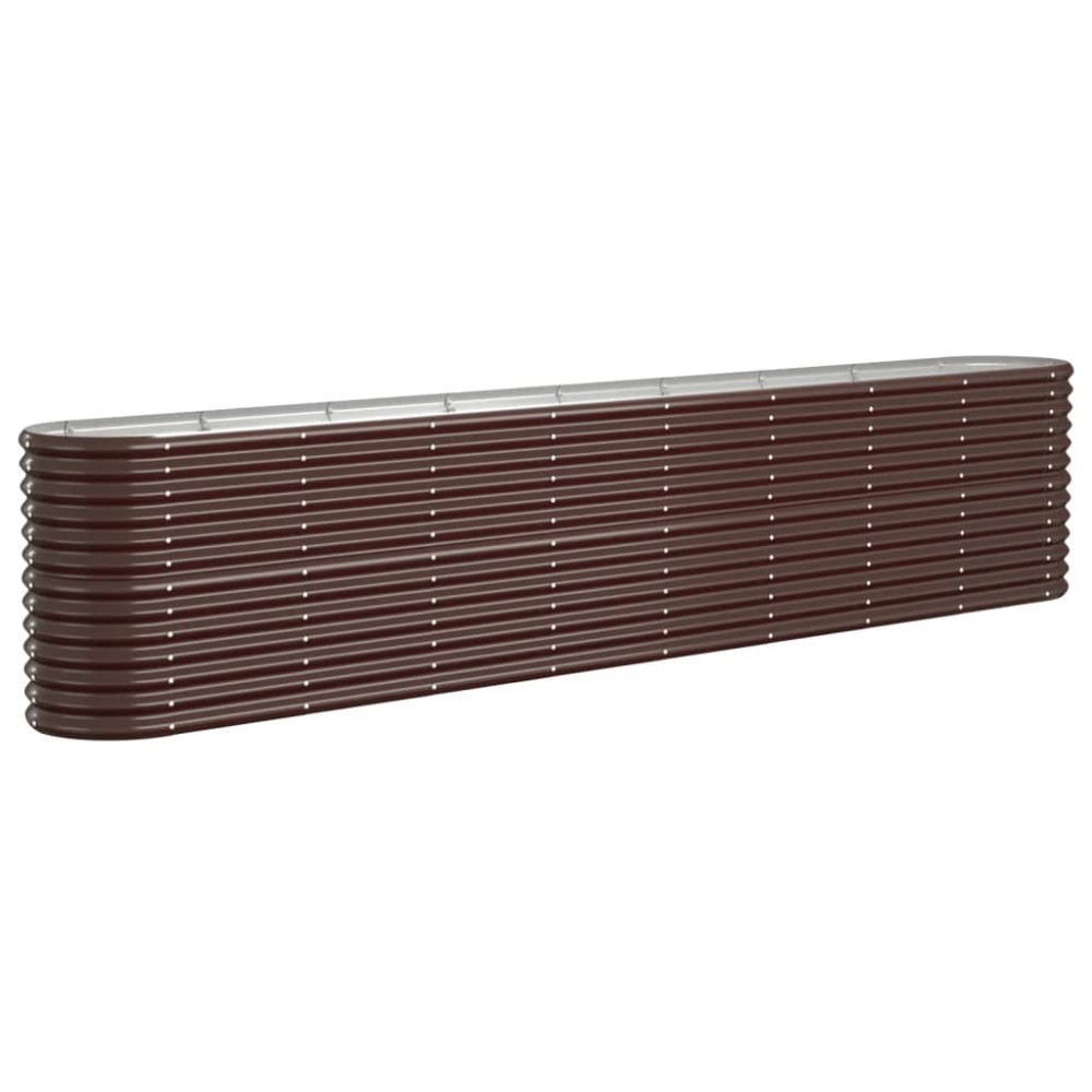 vidaXL Ζαρντινιέρα Καφέ 332x40x68 εκ. Γαλβανισμένος χάλυβας