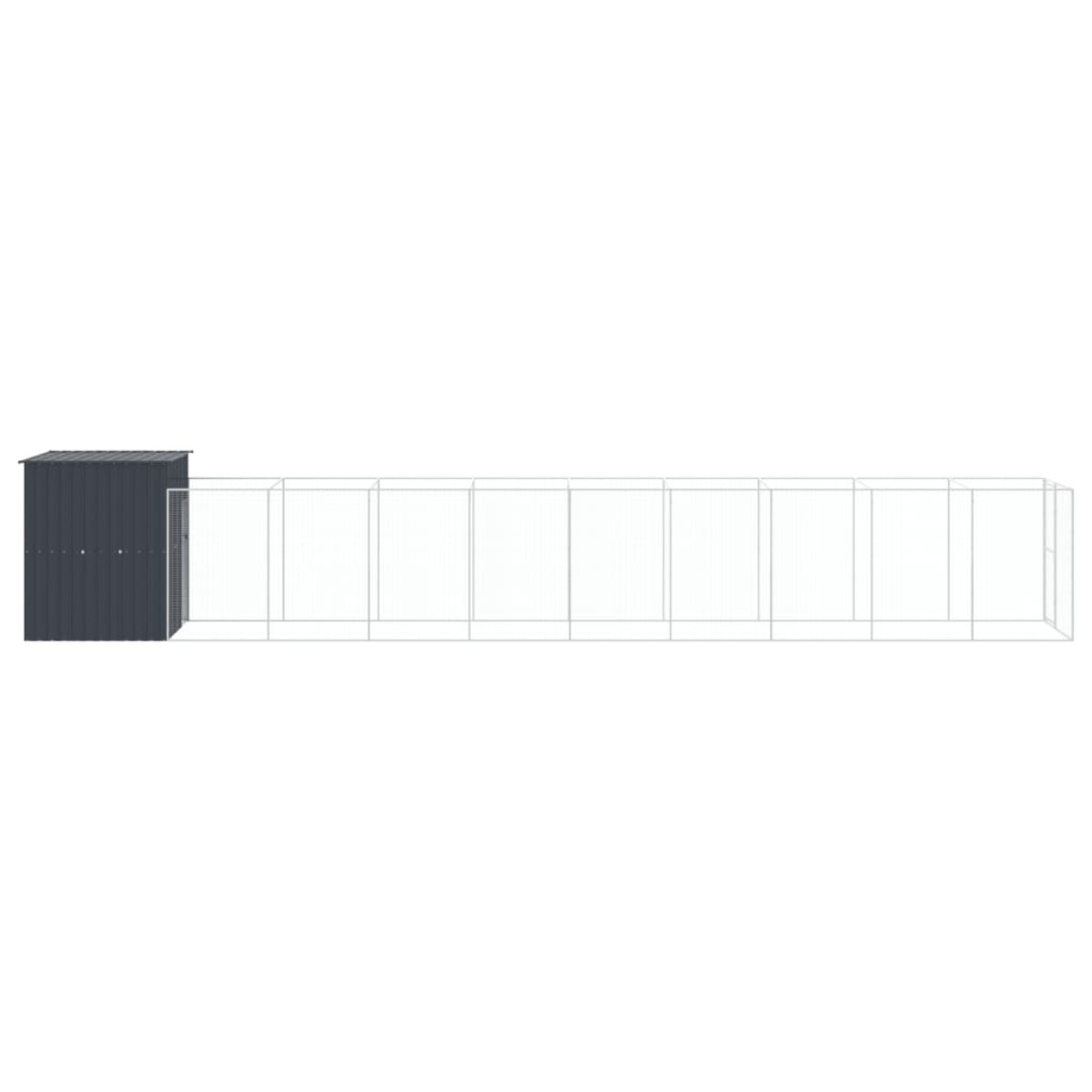 vidaXL Σπιτάκι Σκύλου με Αυλή Ανθρακί 165x1067x181 εκ. Γαλβαν. Χάλυβας