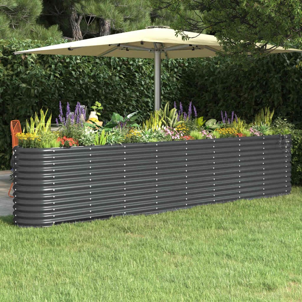 vidaXL Ζαρντινιέρα Ανθρακί 332x40x68 εκ Γαλβανισμένος χάλυβας
